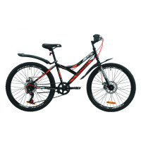 Велосипед 24" Discovery FLINT DD 2020 (черно-оранжевый с серым)