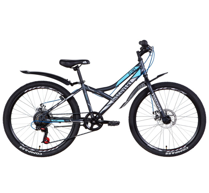 Велосипед 24" Discovery FLINT DD 2021 (черно-синий с серым)