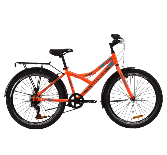 Велосипед 24" Discovery FLINT MC 2020 (оранжево-бірюзовий з сірим)