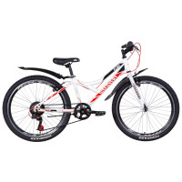 Велосипед 24" Discovery FLINT 2021 (бело-черный с красным)