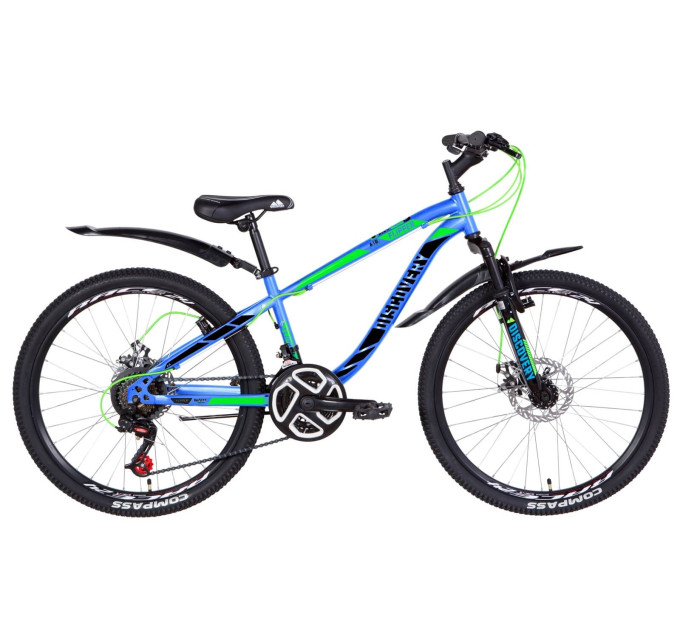 Велосипед у коробці 24" Discovery FLIPPER AM DD ST з крилом Pl 2021 (чорно-синій з помаранчевим)