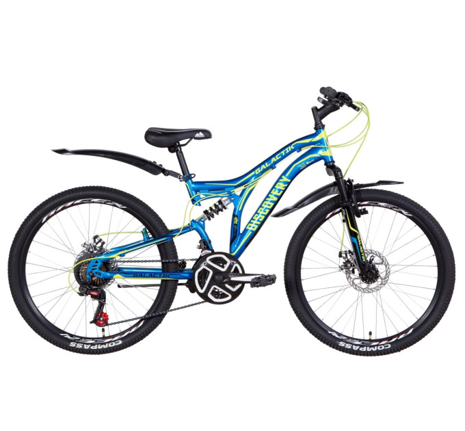 Велосипед в коробке 24" Discovery GALACTIK AM2 DD ST с крылом Pl 2021 (синий с желтым)