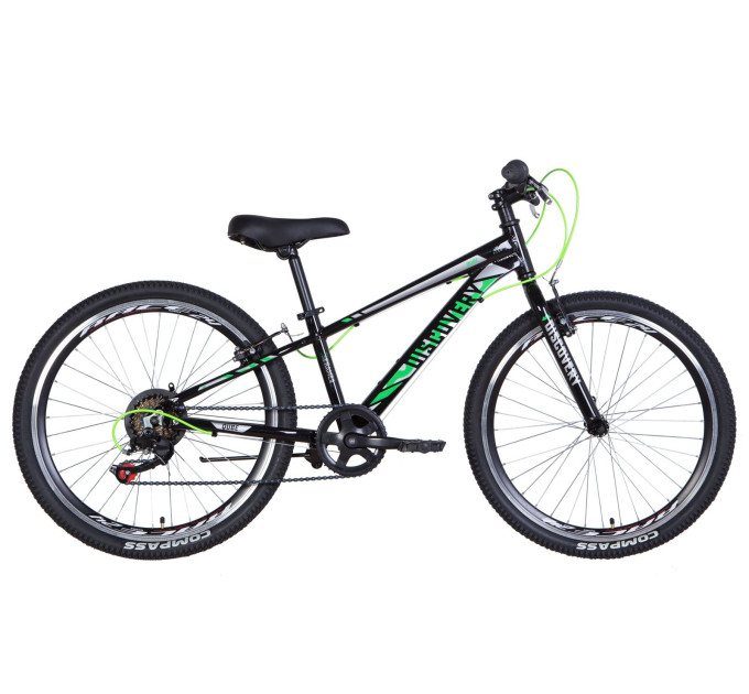 Велосипед 24" Discovery QUBE 2021 (черно-зеленый)