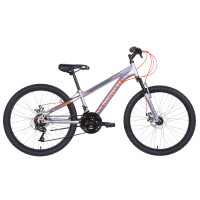 Велосипед 24" Discovery RIDER DD 2021 (серебристо-оранжевый)