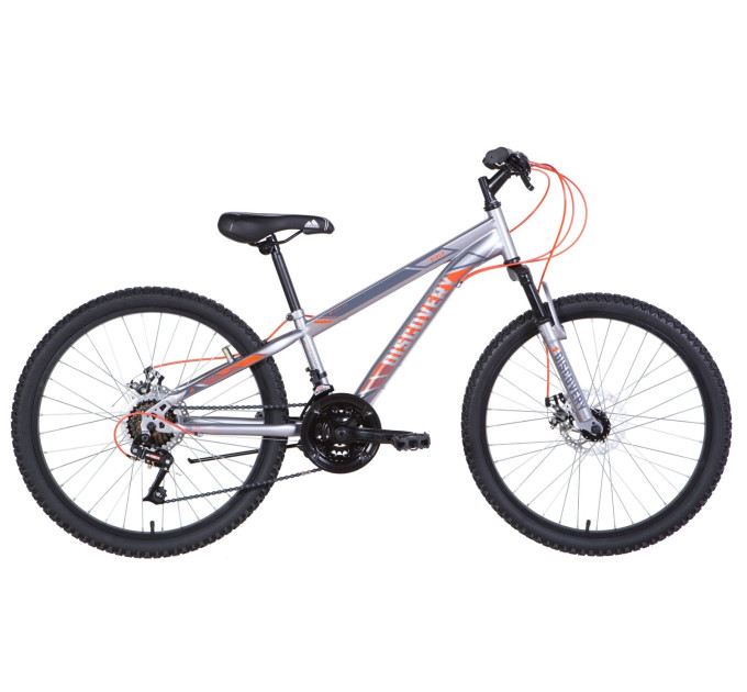 Велосипед 24" Discovery RIDER DD 2021 (серебристо-оранжевый)
