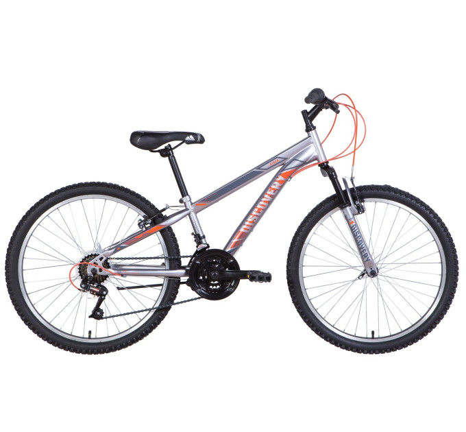 Велосипед 24" Discovery RIDER 2021 (серебристо-оранжевый)