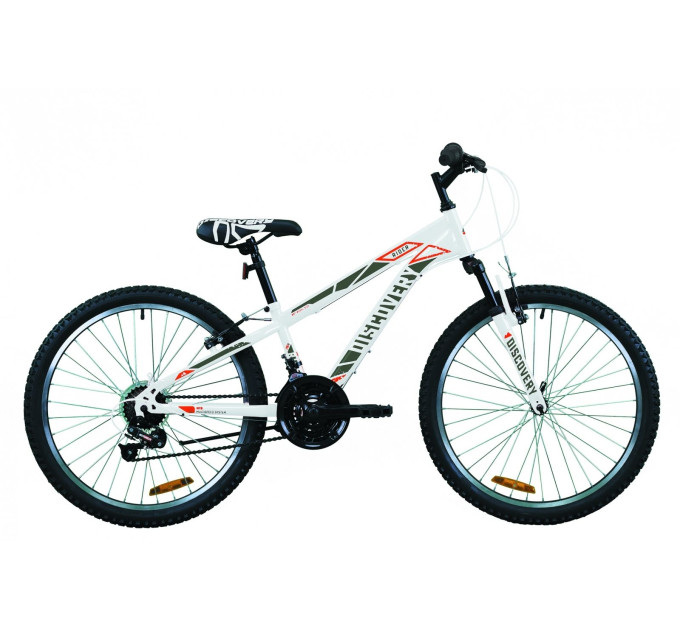 Велосипед 24" Discovery RIDER 2020 (біло-червоний із сірим)