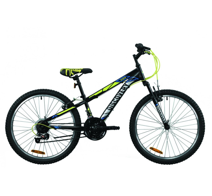Велосипед 24" Discovery RIDER 2020 (черно-салатно-серый)
