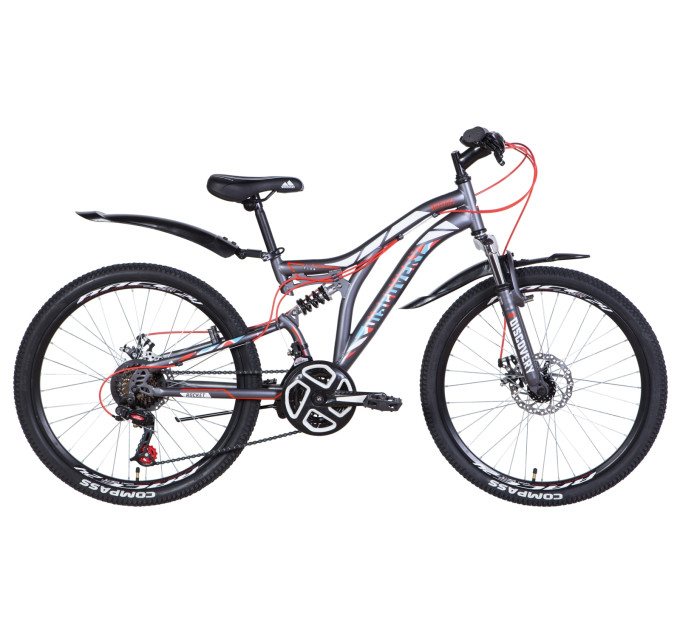 Велосипед 24" Discovery ROCKET DD 2021 (графітово-білий з червоним)