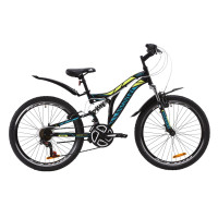 Велосипед 24" Discovery ROCKET 2020 (черно-желтый с бирюзовым)