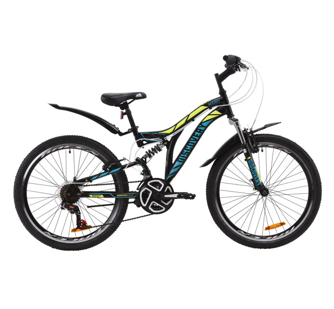 Велосипед 24" Discovery ROCKET 2020 (черно-желтый с бирюзовым)