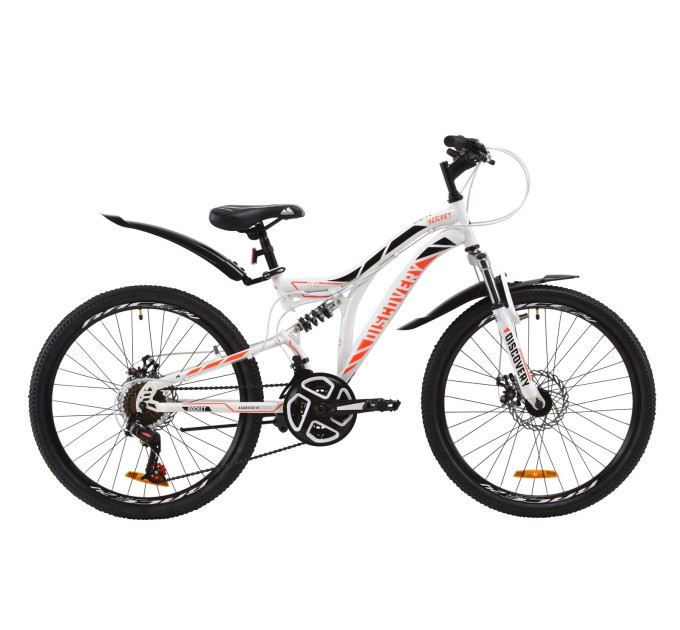Велосипед 24" Discovery ROCKET DD 2020 (біло-жовтогарячий з чорним)