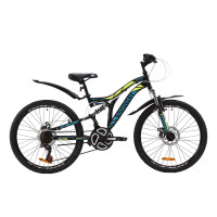 Велосипед 24" Discovery ROCKET DD 2020 (черно-желтый с бирюзовым)