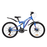 Велосипед 24" Discovery ROCKET DD 2020 (сине-оранжевый с белым)