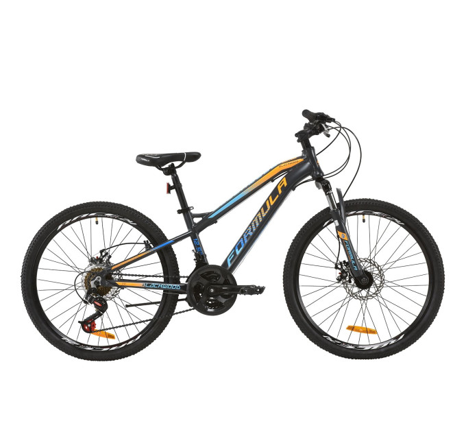 Велосипед 24" Formula BLACKWOOD 2.0 2020 (сірий з блакитним та помаранчевим)