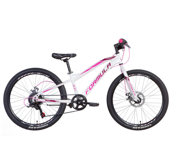Велосипед 24" Formula FOREST DD 2021 (біло-малиновий)