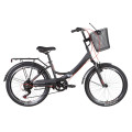 Велосипед ST 24" Formula SMART AM Vbr тріскачка з багажником зад St, з крилом St, з кошиком St 2022 (чорно-зелений)