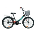 Велосипед 24" Formula SMART з кошиком 2020 (чорно-жовтогарячий з бірюзовим)