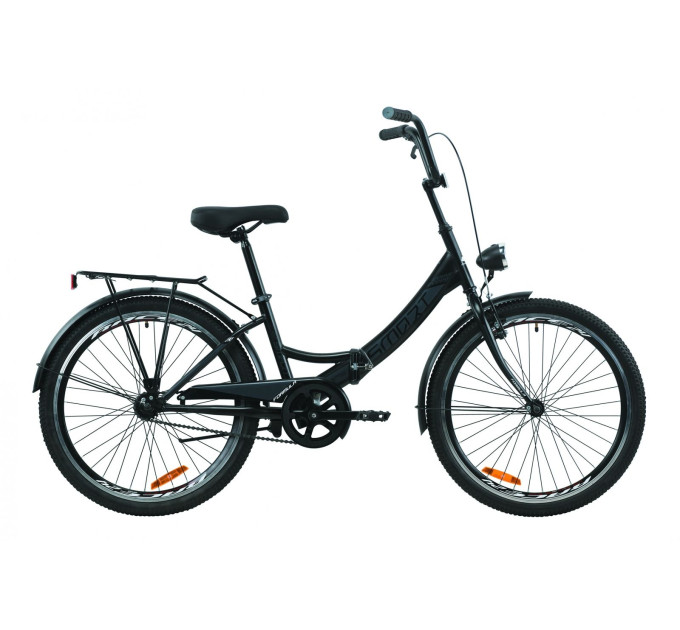 Велосипед 24" Formula SMART с фонарём 2020 (черно-серый с белым)