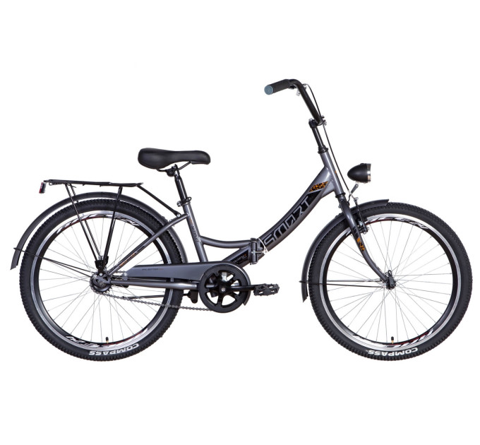 Велосипед 24" Formula SMART з ліхтарем 2021 (сіро-чорний)