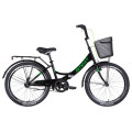 Велосипед ST 24" Formula SMART Vbr з багажником зад St, з крилом St, з кошиком St 2022 (чорно-зелений)