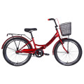 Велосипед 24" Formula SMART с корзиной 2021 (вишневый)