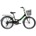Велосипед ST 24" Formula SMART Vbr тріскачка з багажником зад St, з крилом St, з кошиком St 2022 (чорно-зелений)