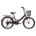 Велосипед ST 24" Formula SMART Vbr трещотка с багажником зад St, с крылом St, с корзиной St 2022 (коричневый)