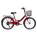 Велосипед 24" Formula SMART с корзиной, трещётка 2021 (вишневый)