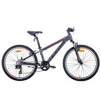 Велосипед 24" Leon JUNIOR AM 2021 (антрацитовий з червоним)