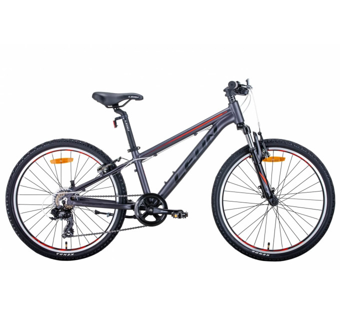 Велосипед 24" Leon JUNIOR AM 2021 (антрацитовий з червоним)