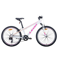 Велосипед 24" Leon JUNIOR AM 2021 (біло-малиновий з помаранчевим)
