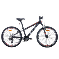 Велосипед 24" Leon JUNIOR AM 2021 (чорно-жовтогарячий з сірим)