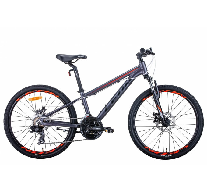 Велосипед 24" Leon JUNIOR AM DD 2021 (антрацитовый с красным)