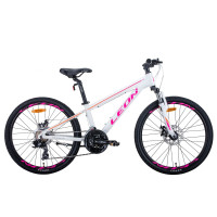 Велосипед 24" Leon JUNIOR AM DD 2021 (біло-малиновий з помаранчевим)