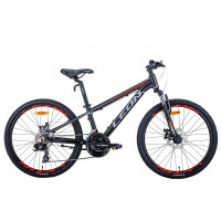 Велосипед 24" Leon JUNIOR AM DD 2021 (чорно-жовтогарячий з сірим)