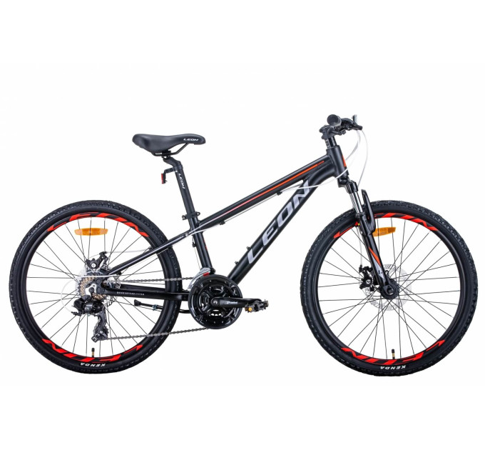 Велосипед 24" Leon JUNIOR AM DD 2021 (черно-оранжевый с серым)