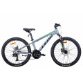 Велосипед 24" Leon JUNIOR AM DD 2021 (сріблясто-чорний із зеленим)