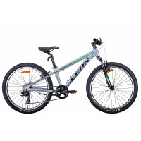 Велосипед 24" Leon JUNIOR AM 2021 (сріблясто-чорний із зеленим)