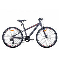 Велосипед 24" Leon JUNIOR 2021 (антрацитовий з червоним)
