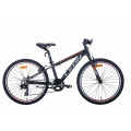 Велосипед 24" Leon JUNIOR 2021 (черно-оранжевый с серым)