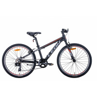 Велосипед 24" Leon JUNIOR 2021 (чорно-жовтогарячий з сірим)