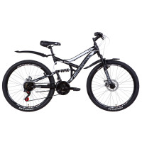 Велосипед 26" Discovery CANYON DD 2021 (черно-белый с серым)
