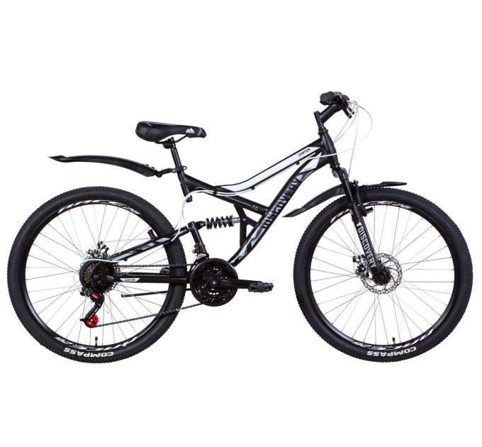 Велосипед 26" Discovery CANYON DD 2021 (чорно-білий із сірим)
