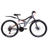 Велосипед 26" Discovery CANYON DD 2021 (графитово-черный с оранжевым)
