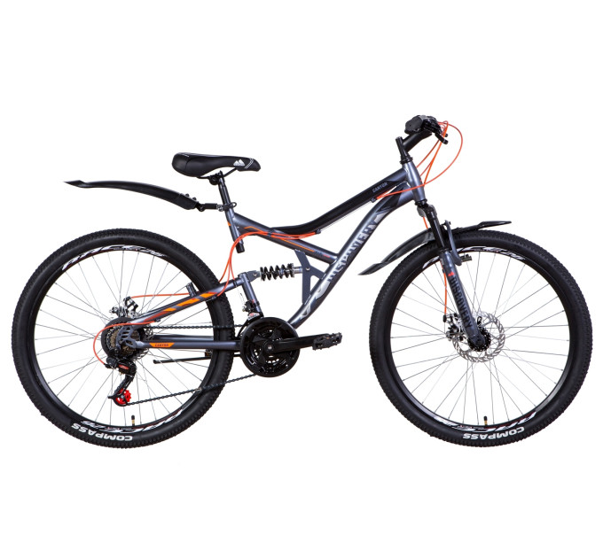 Велосипед 26" Discovery CANYON DD 2021 (графітово-чорний з помаранчевим)