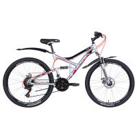 Велосипед 26" Discovery CANYON DD 2021 (серебристо-черный с красным)