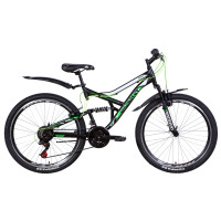 Велосипед 26" Discovery CANYON 2021 (черно-зеленый с белым)