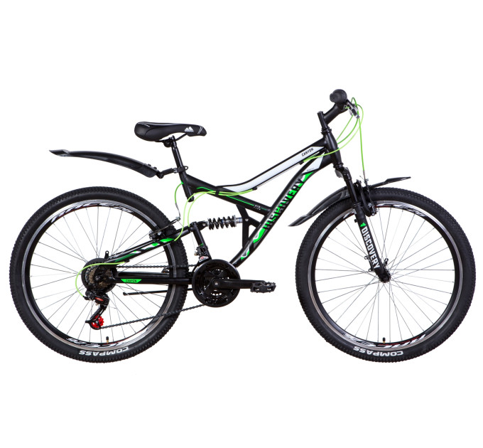 Велосипед 26" Discovery CANYON 2021 (чорно-зелений з білим)