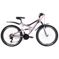 Велосипед 26" Discovery CANYON 2021 (серебристо-черный с красным)